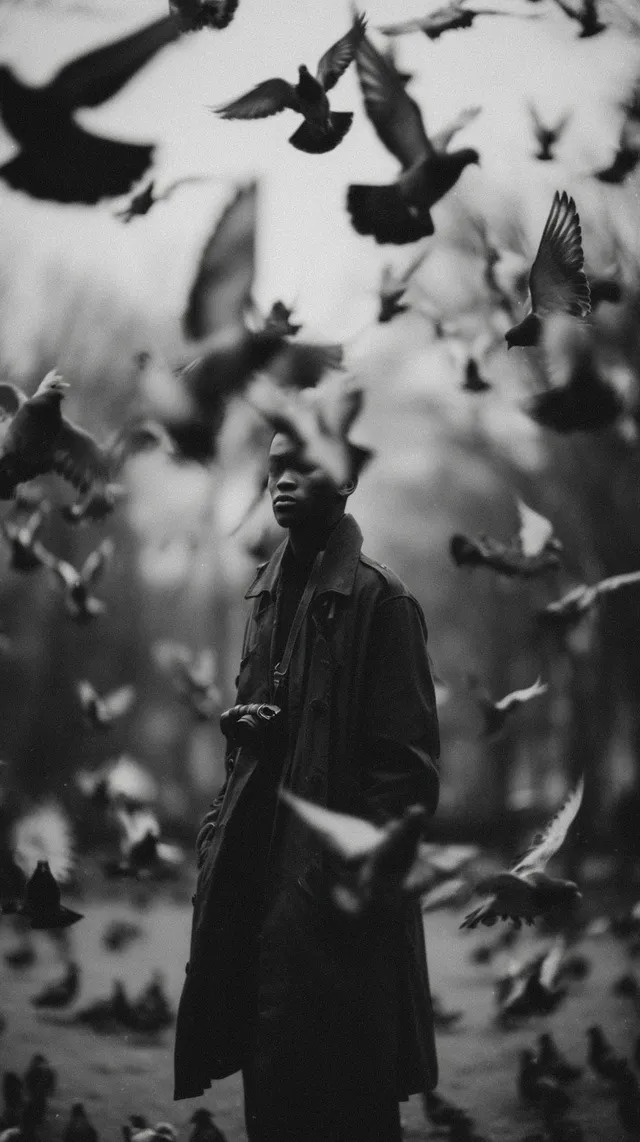 Solitude in Flight: A Man Among Birds