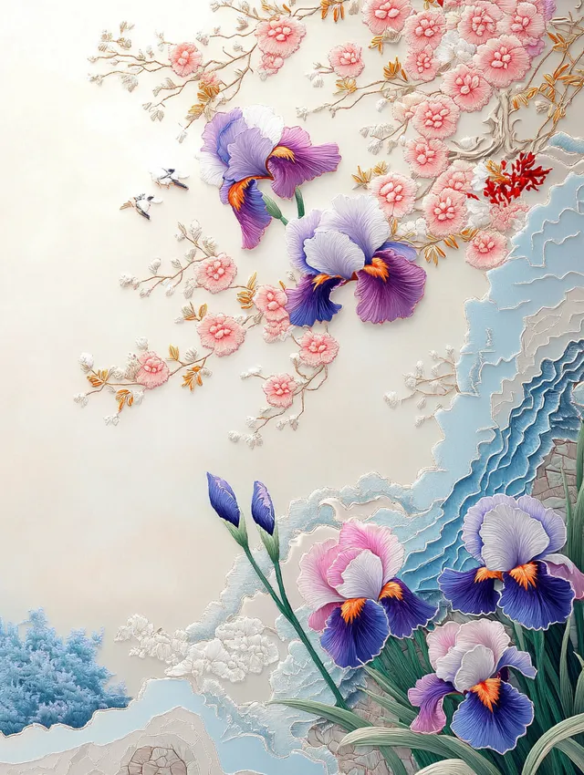 Spring Blossoms: Suzhou Embroidery Art of Irises