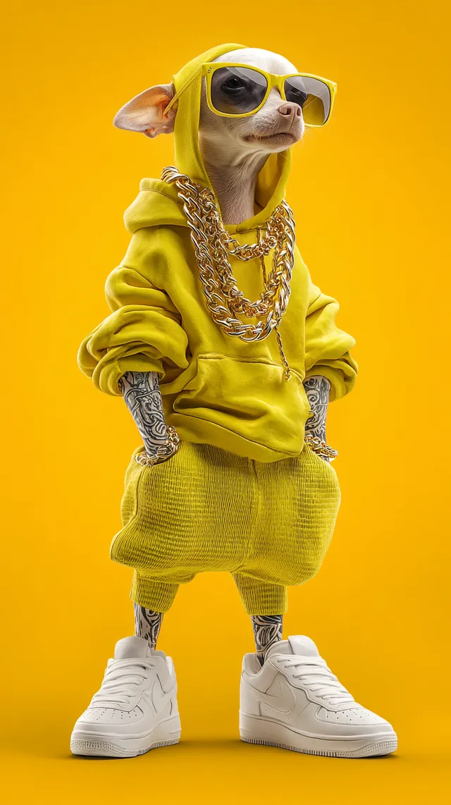 Stylish Chihuahua in Hip-Hop Urban Fashion