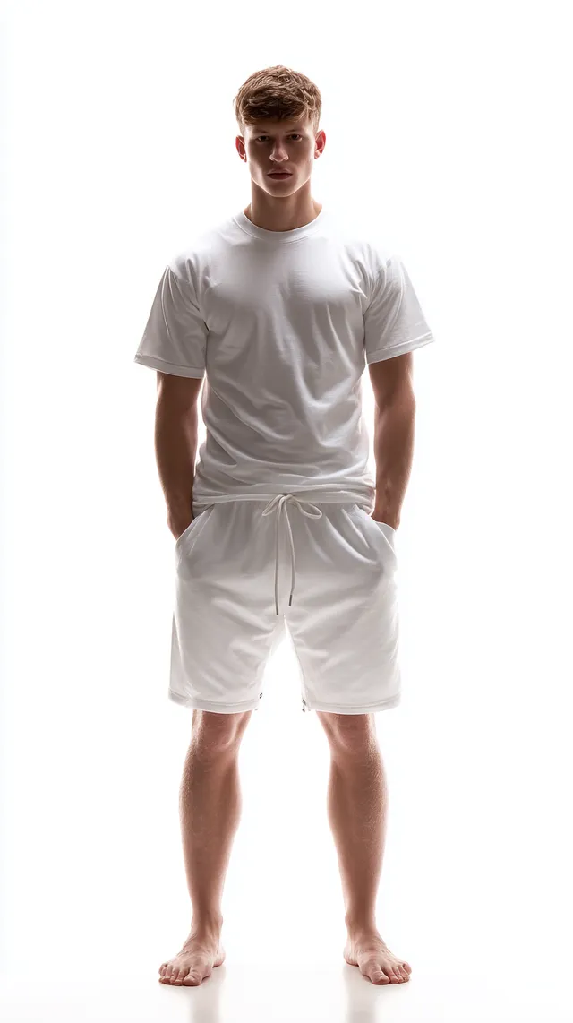 Stylish Male Model in Casual Athletic Attire