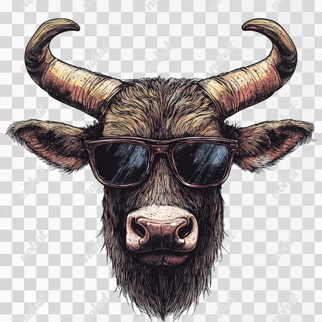 Sunglasses Style: The Longhorn Head Illustration