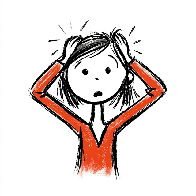 Surprised Stick Figure with Hands on Head