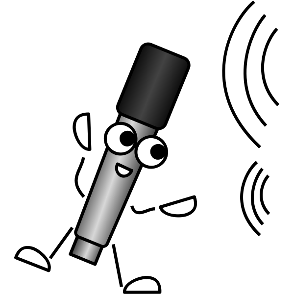 SVG Vector illustration of comic microphone listening for sound waves
