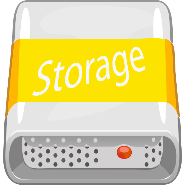 SVG Vector image of orange colored PC storage unit