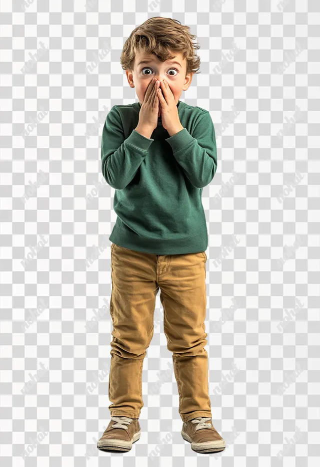 Terrified Boy in Green Top: A Moment of Fear