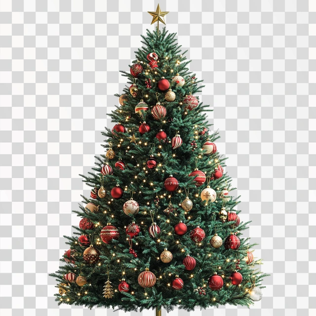 the image of a very beautiful lush Christmas tree decorated