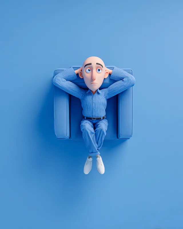 Thoughtful Bald Man in Office Setting