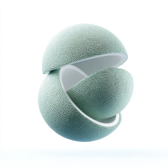 Three Interconnected Fabric Spheres Representing a Cyclical Process