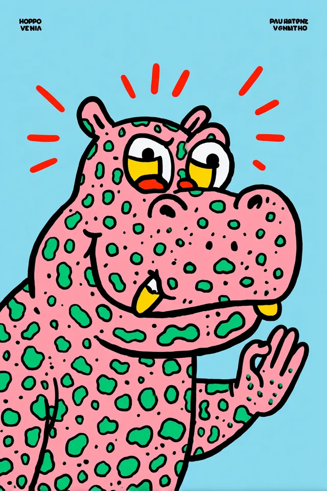 Tired Hippo Making OK Gesture