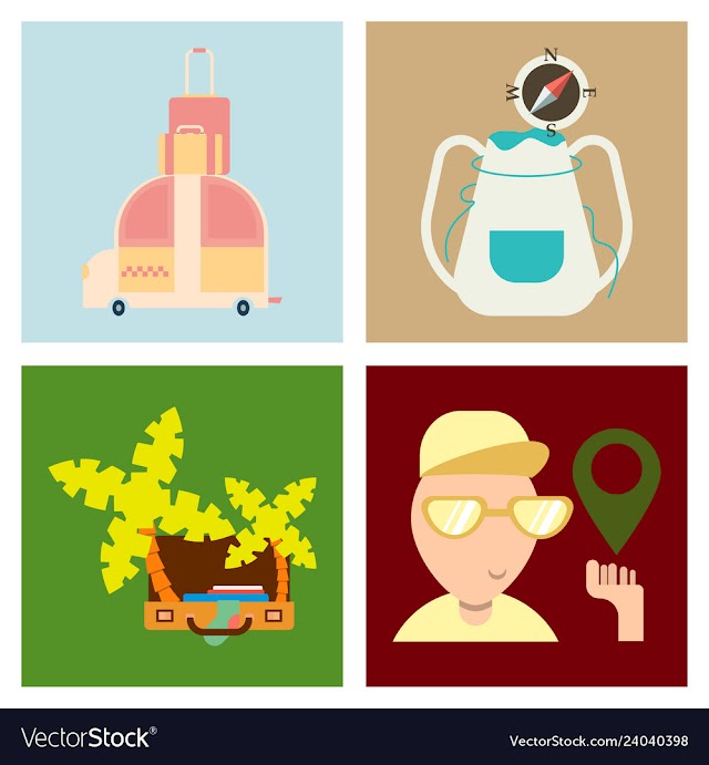Free: Tourism icon set included icons as tourist guide vector image ...