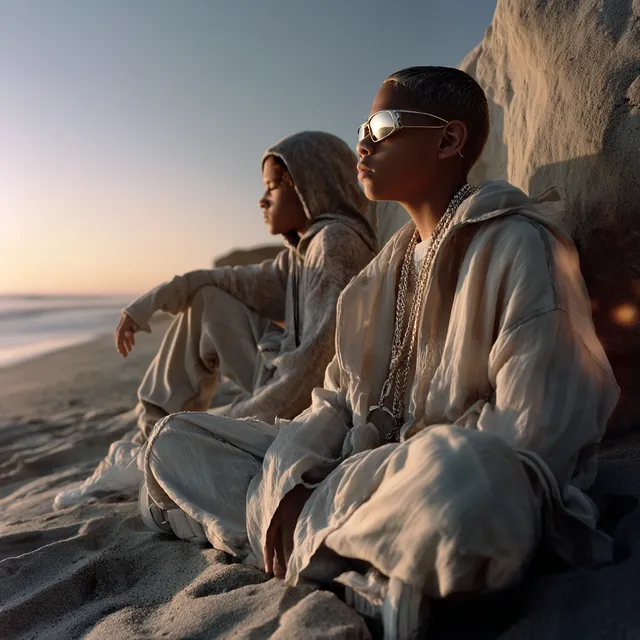 Trendy Kids in Coastal Sunset