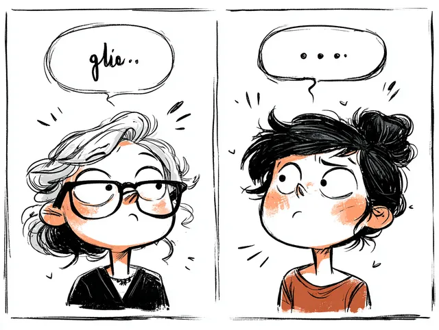 Two Characters in Conversation: A Sketch Style Illustration