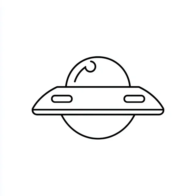 UFO Outline Coloring Page for Kids