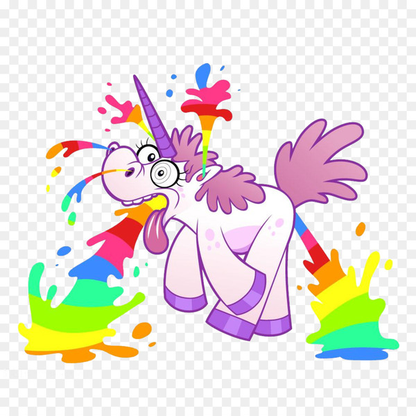 Unicorn Rainbow Euclidean vector Arc Illustration - Hand painted colored rhino material 