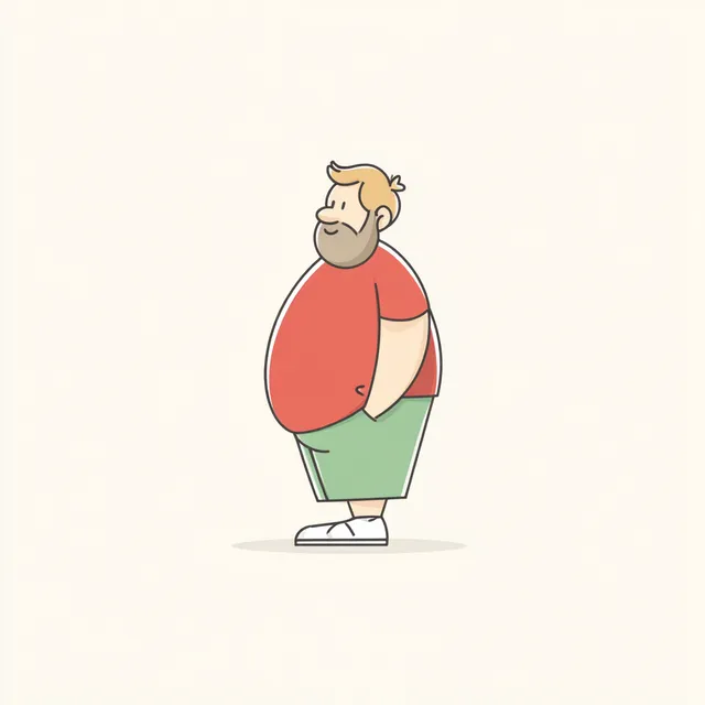 Vector Illustration of an Obese Man