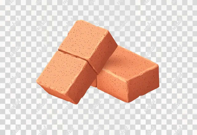 Vector Illustration of Two Isolated Red Clay Bricks
