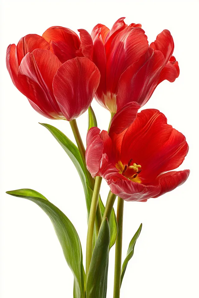 Vibrant Red Tulips in Bloom