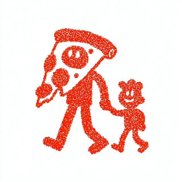 Vintage Cartoon Pizza Mascot Character