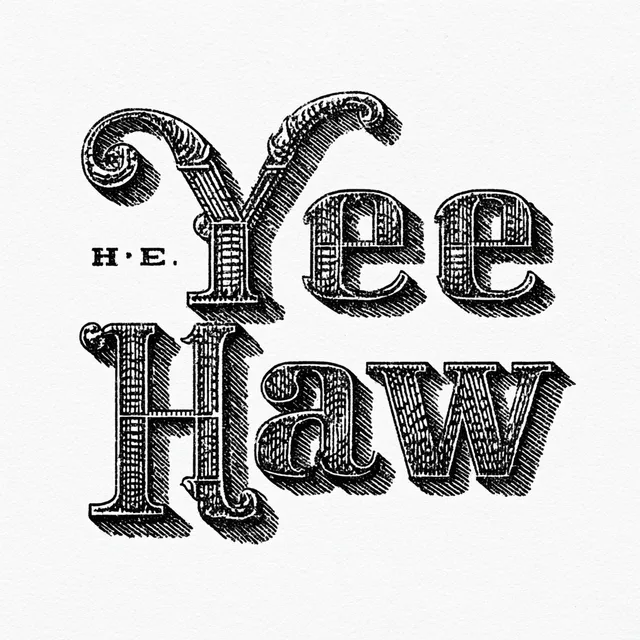 Free: Vintage Western Tattoo Typography of 'Yee Haw' - nohat.cc