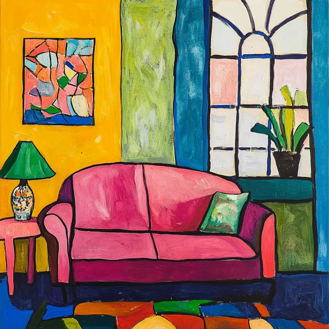 Vivid Fauvist Interior Scene