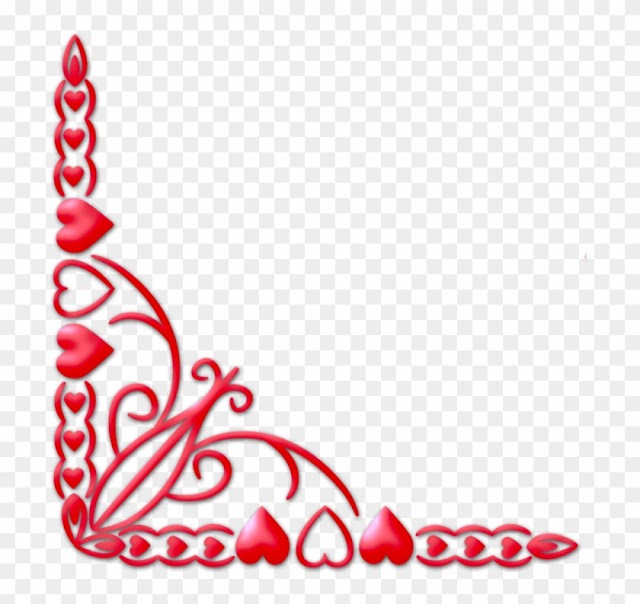 Watercolor Love Corners Valentine Clipart Corner Png - Valentine Corner Borders Png