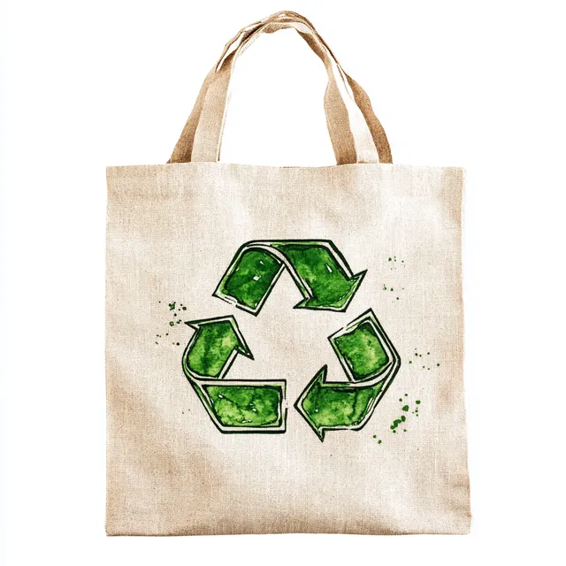 Watercolour Pencil Drawing of Eco-Friendly Tote Bag