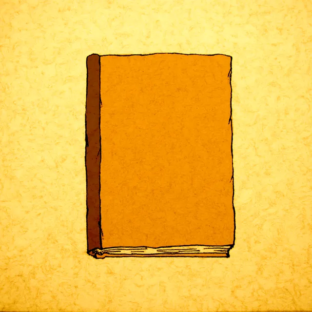 Whimsical Brown Book on White Background