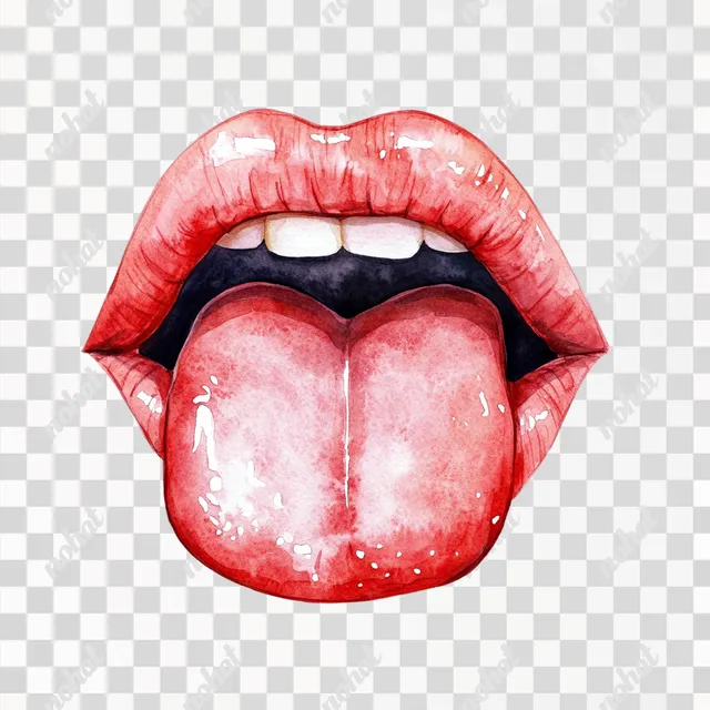 Whimsical Watercolor: A Child's Tongue in Soft Hues