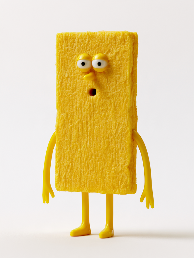 Whimsical Yellow SIM Card Character