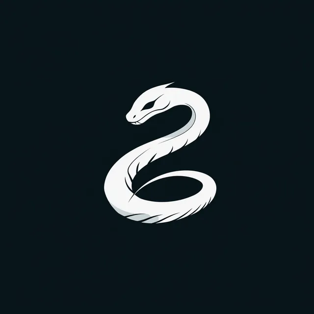 Free: White Snake Logo on Black Background | Professional Minimalistic ...