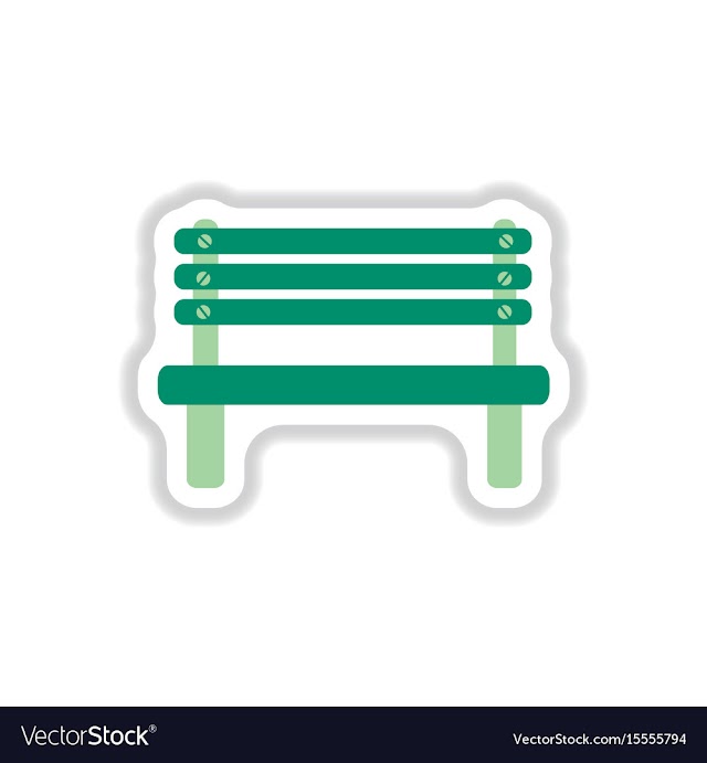 Free: Wooden bench in paper sticker style park vector image - nohat.cc