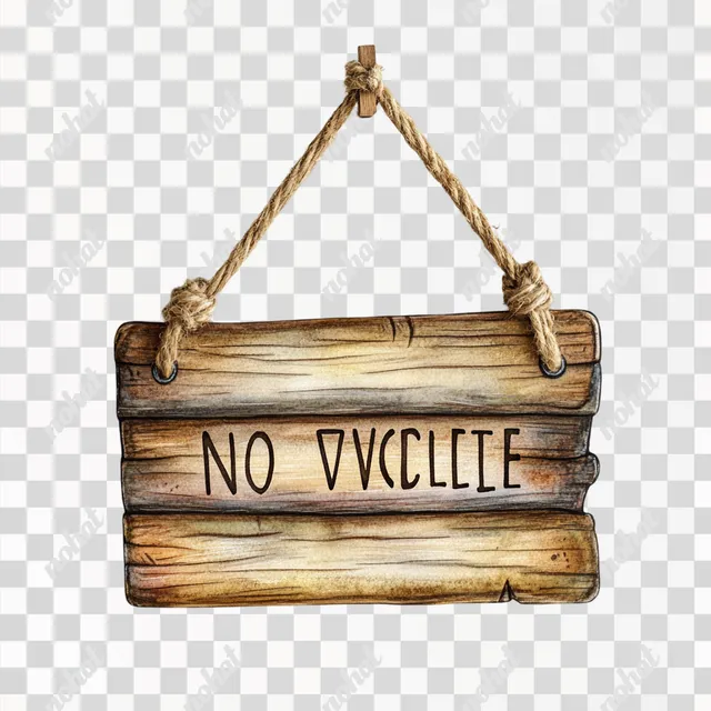 Wooden 'No Vacancy' Sign in Muted Watercolors