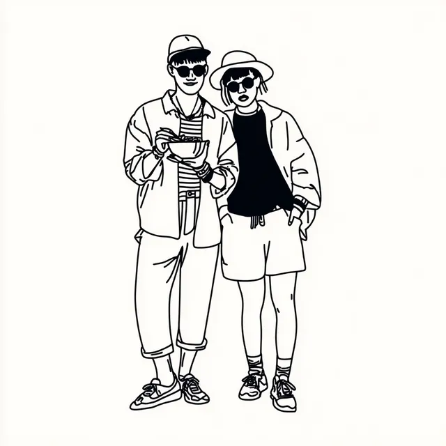 Young Couple at Music Festival with Ramen